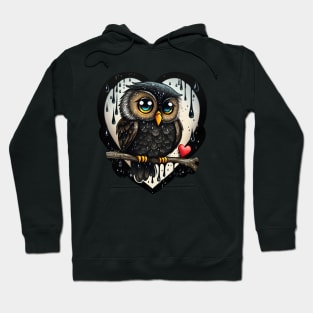 Cute Dark Heart Owl Hoodie